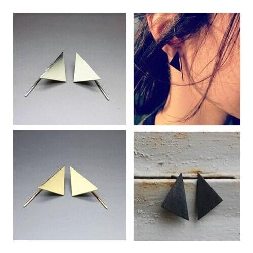 New Fashion Geometric Stud Earrings For Women Triangle Design Elegant Earrings For Birthday Wedding Gift