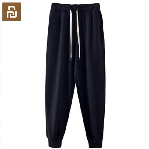Youpin sports casual pants autumn and winter trousers elastic waist belt binding feet mens trousers