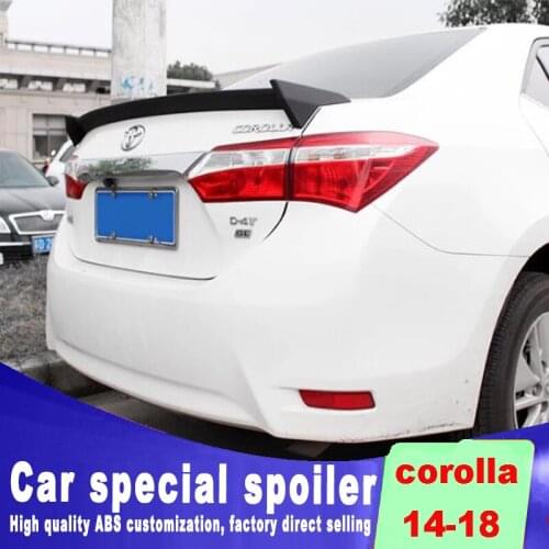 New design aircraft spoiler For toyota corolla 2014 2015 2016 2017 year high quality spoiler ABS rear trunk spoiler by paint