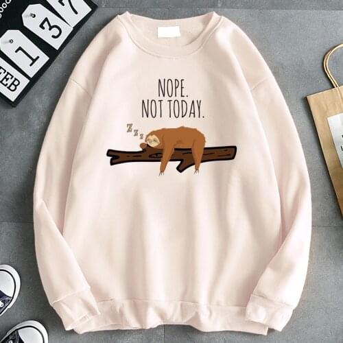 Sweatshirt Womens Monkey Sleeping On The Tree Cartoons Print Sweatshirts Women Thirteen Colors Oversized Casual Top Female Slim