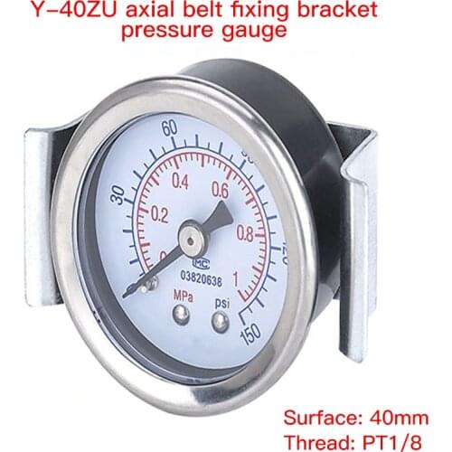 Y-40ZU clamp type pressure gauge bracket barometer 1 minute 2 minutes 0-1Mpa 50 40MM surface
