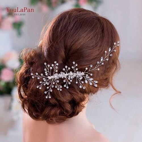 YouLaPan HP15 Wedding Combs Wedding Hair Accessories Wedding Tiara Handmade Rhinestone Bridal Hair Clips Bridal Hair Jewelry