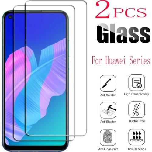 2PCS Tempered Glass For Huawei P Smart 2017 2019 2020 2021 S Z Pro P40 lite 5G E P30 P20 Protective Film Screen Protector Cover