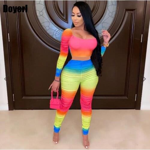Tie Dye Print 2 Piece Women Sets Pants and Top Elegant Two Piece Birthday Club Outfits for Women Stacked Pants Matching Sets