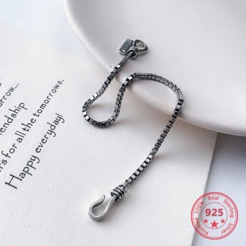 Korean Version 925 Sterling Silver Simple Retro Bracelet Silver 925 Jewelry Womens Bracelet