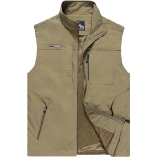 Male Vest Mens Multi-pocket Vest Waterproof Vest Outdoor Loose Large Size Casual Jacket Men Sleeveless Jacket
