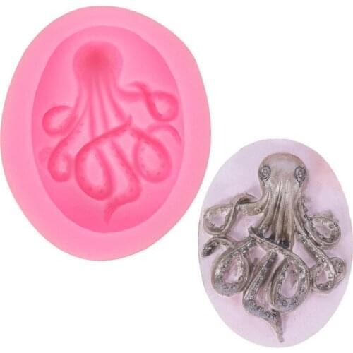 1PC New Fondant Molds Octopus Mold Silicone Steampunk Polymer Clay Resin Fondant Octopus Baking Candy Mold