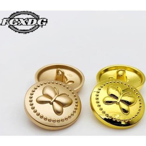 10pcs 15/20mm Butterfly Design Golden Clothes Buttons Handmade DIY Sewing Supplies Fashion Buttons Metal Round Blouse Buttons