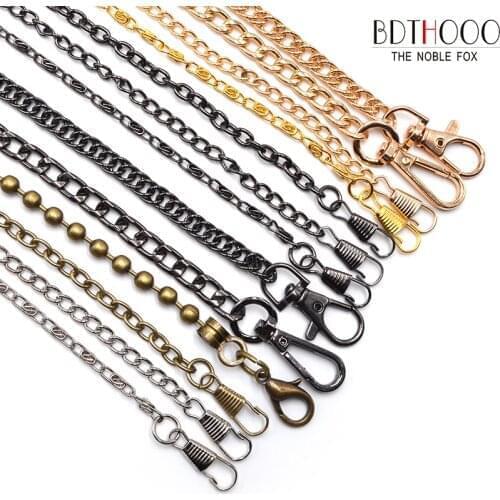 10pcs 120cm Handbag Metal Chains For Bag Purse Chain With Buckles Shoulder Bags Straps Handbag Handles Bag Parts & Accessories