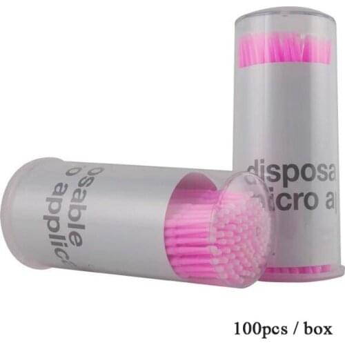 100pcs Disposable Cotton Swabs Eyelash Eyebrow Brushes Cleaning Swab Tool for Permanent Makeup Supply Microblading Accessories