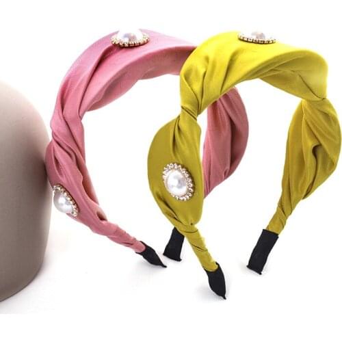 2020 Vintage Rhinestone Pearl Bezel Hair Band Women Headband Girls Hair Accessories Hairband Hair Clips opaska do wlosow diadema