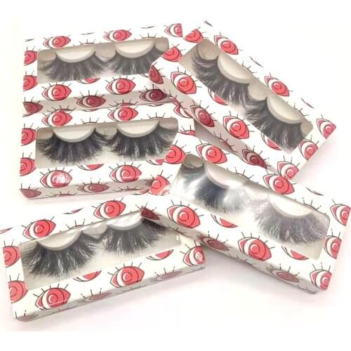 25mm mink eyelashes 25mm lashes fluffy messy 5d mink lashes wholesale 1 pair natural false eyelashes extension with paper box