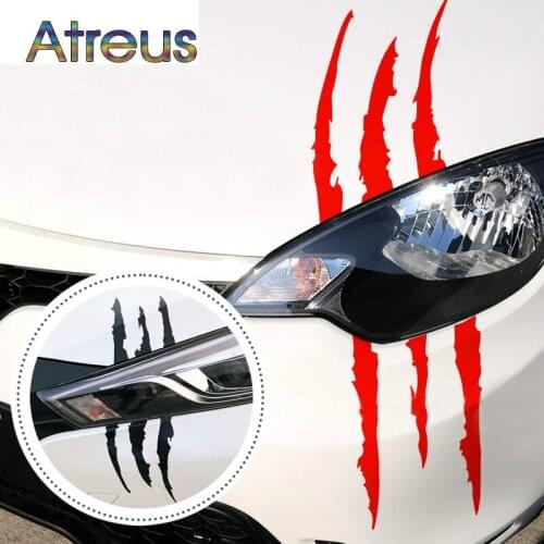 40 x 12cm Car-Styling Scratch Stripe Headlight Stickers For Toyota Corolla Seat Leon Jeep Fiat Skoda Fabia Rapid Renault Duster