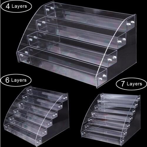 1 To 7 Tier Acrylic Nail Polish Rack Tabletop Display Stand Clear Lipstick Holder Essential Oils Shelf Makeup Storage Organizer