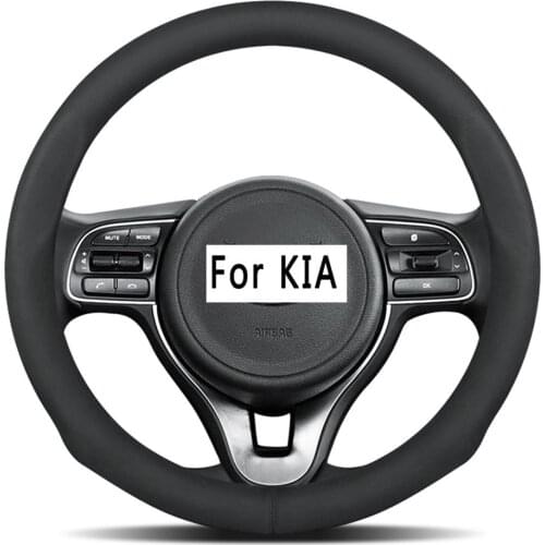 Car Suede leather Steering-wheels Cover 38cm for Kia Sorento Sportage Niro Soul Forte Cerato Rio5 Pride K3 K5 K2 KX3 KX5 KX7