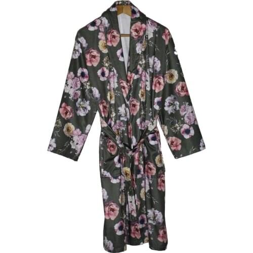 Floral Bathrobe 1 Piece Men Bathrobe Unisex Bathrobe Women Bathrobe Hammam Quality Fabric Dressing Gown Patterned Palm Robe Leaf