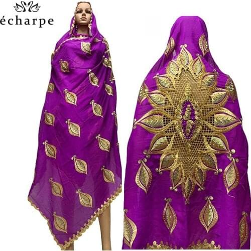 100% Cotton Big Scarfs Nice Embroidery on the back Multifunctional Scarfs for African Women EC050
