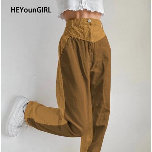 Женские вельветовые брюки Heyoungirl China At AliExpress