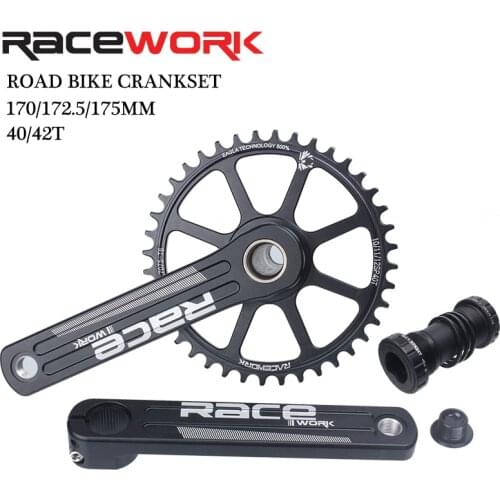 Racework Road Bike Crankset 10/11 Speed 170/172.5/175mm GXP Single Chainring 40/42T Wide and Narrow Sprocket Crank Set