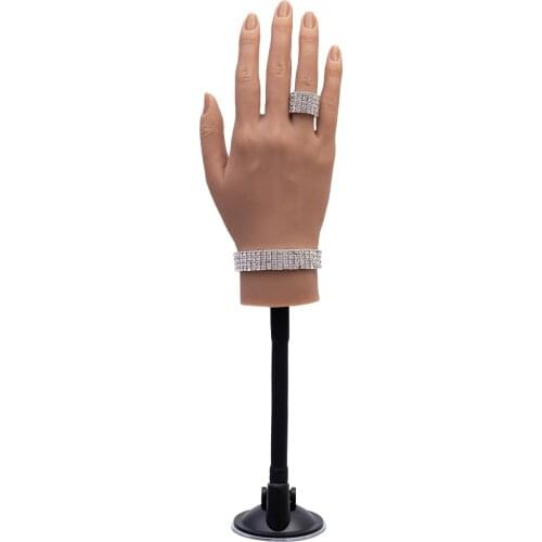 Top Selling Silicone For Nails Manicure Training Practice Hand Model Fake Hand Nail Silicone Practice Hand with S Bracket Stand