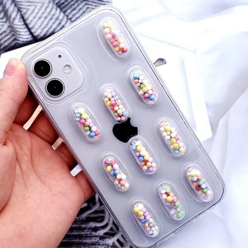 Cute 3D Candy Colors Pill Phone Cases For Motorola Moto G9 Play G8 Plus G9Plus Plus Funda G9 Aesthetic Glitter Soft Back Covers