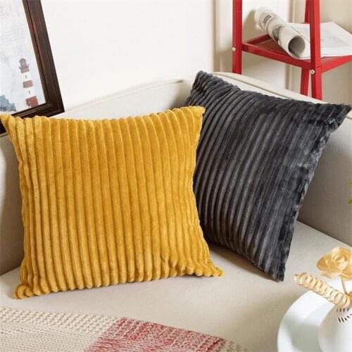 Flannel double-sided stripes simple Cushion cover 45*45 sofa Pillow covers pillowcase decorative autumn Home Decor Bedroom