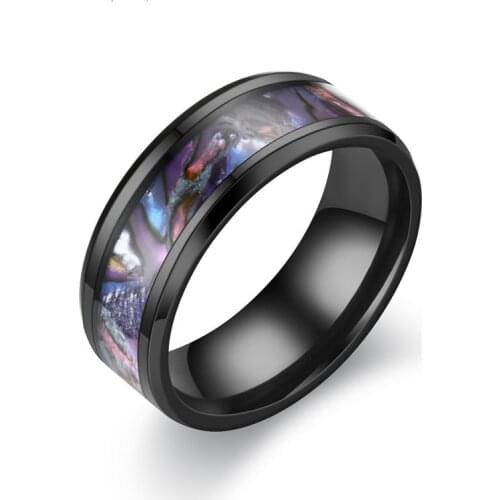 New Fashion Shell Couple Rings Women and Men Colour Stainless Steel Jewelry for Anniversary Gift