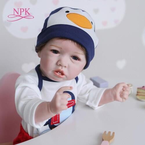 NPK 56CM lovely 100% hand-made soft full body silicone detailed painting collectibles rebborn baby doll