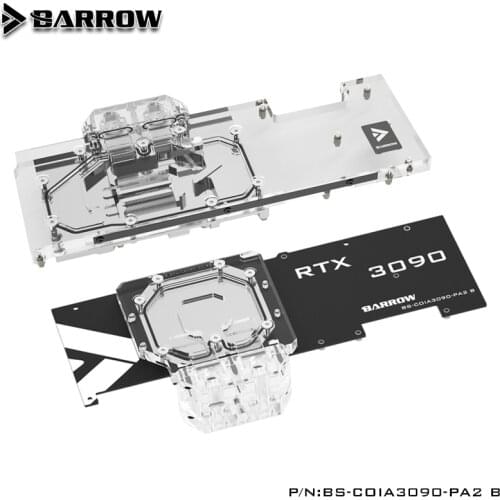 BARROW Double Cooling Water Block use for Colorful iGame RTX 3090 Advanced OC /RTX 3080 Ultra OC GPU Card With backplane A-RGB