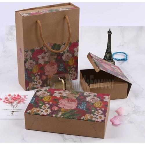 Wholesale Kraft Paper Flower Style Moon Cake Box Cookies Biscuit Candy Box Wedding Party Gift Boxes