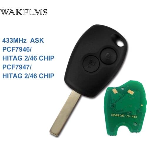 PCF7946A / PCF7947A VA2 Remote Car Key Fob for Renault Wind Clio Modus Kangoo Master Twingo 2004 2005 2006 - 2013 2014 2015 2016