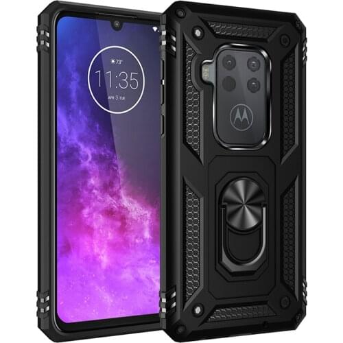 For MOTO One Zoom Armor Shockproof Case for Motorola Moto One Zoom One Pro Military Protective Magnet Car Holder Ring Case Cover