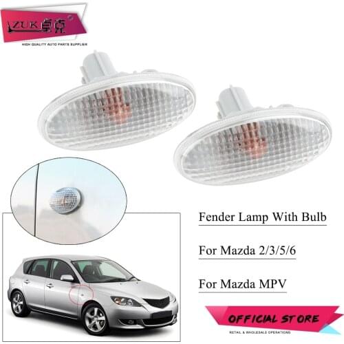ZUK 2PCS Car Side Fender Blinker Turn Signal Repeater Light Marker Lamp For MAZDA 2 3 5 6 MPV OEM:GJ67-54-120