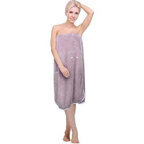 Sinland Super Absorbent Home Womens Bath Wrap Towel Adjustable Microfiber Spa Bath Towel Shower Wrap 32Inx60In 1 Pack Dark Gray