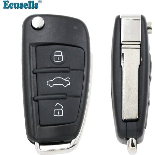 3 BUTTONS FOLDING FLIP REMOTE KEY SHELL CASE FOB FOR AUDI A2 A3 A4 A6 A6L A8 TT S6 Q7