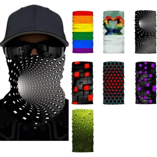 Outdoor Hiking Sacrf 3D Funny Print Face Mask Windproof Seamless Face Cover Sports Scarf Neck Hiking Scarves Tube Mask