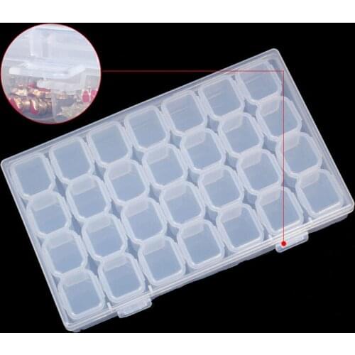 28Lattices Diamond Painting Boxes Dismountable Diamond Embroidery Accessories Cross Stitch Cases Storage Organizer Home Storage