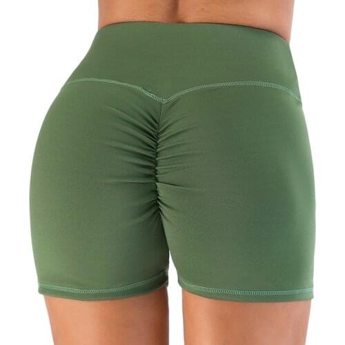 Womens Sports Shorts High Waist Pure Color Breathable Quick-Dry Skinny Booty Lifting Fitness Shorts Yoga Pants