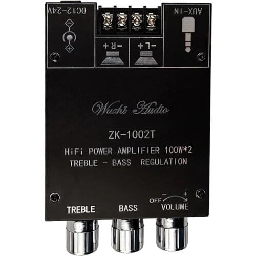 ZK-1002T TPA3116D2 Bluetooth 5.0 Subwoofer Amplifier Board 2X100W 2.0 Channel High Power o Stereo Amplifier Board