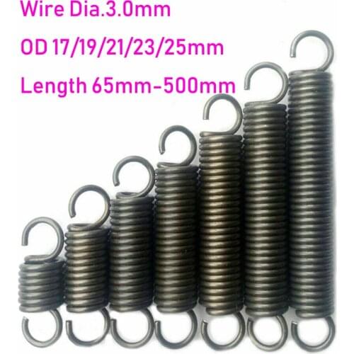 1pcs Wire Diameter 3.0mm Tension Extension Spring Expansion Springs Length 65/75/85/95/105/125-500mm Out Diameter17/19/21/23/25m