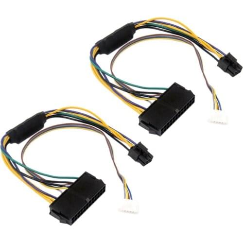 2PCS Motherboard Power Conversion Line 24Pin to 6Pin Supports ATX Power Supply for HP HP Z230 Z220 18E4 Motherboard