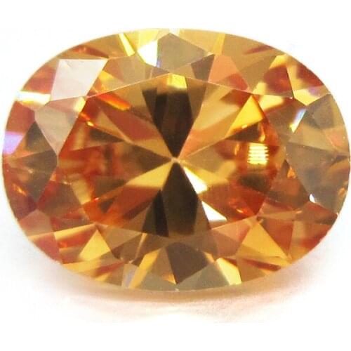 50pcs High Quality CZ Stone 2x3mm to 13x18mm Oval Shape Champagne Cubic Zirconia Synthetic Gems For DIY Jewelry