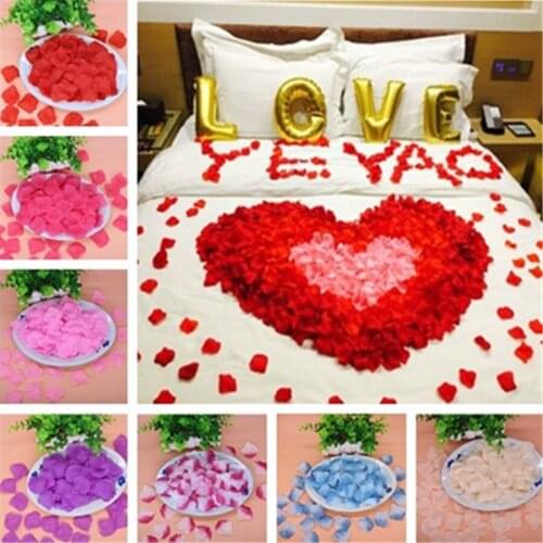500pc/set Silk Rose Flower Fabric Artificial Petals Leaves Romantic Wedding Decorations Party Festival Table Confetti Decor