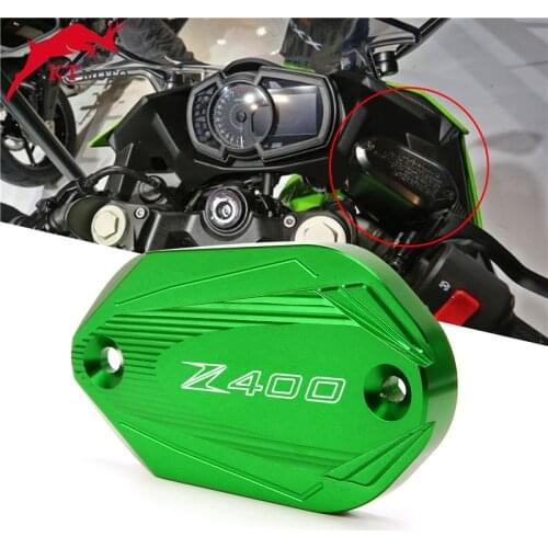For Z400 Z 400 2019-2020 Motorcycle CNC Aluminum Front Brake Reservoir Fluid Tank Oil Cup Cover LOGO " Z400 "