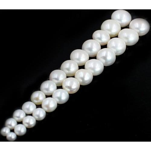 Free Shipping 4-12mm 20pcs Natural 3A Grade White Button Freshwater Pearl Half Hole Drilled DIY Earring Pendant Beads