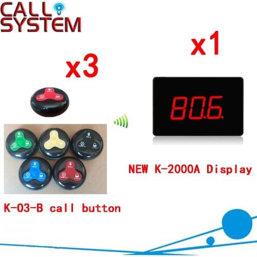 Wireless Calling Service Call Button Pager System Ycall Waiter Pager Restaurant Button Service Customer(1 display+3 call button)