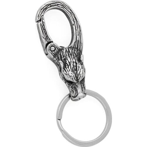 VikingCeltic 316L stainless steel viking wolf animal keychain