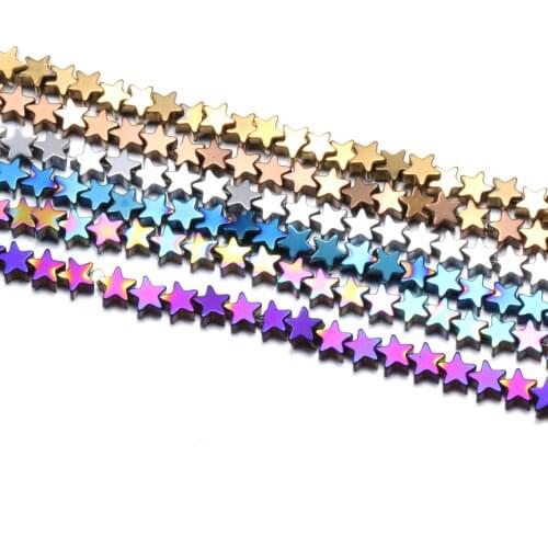 Natural Stone Beads Pentagram shape Plating Hematite Loose Spacer Beaded for Jewelry Making DIY Necklace Bracelet Accessories