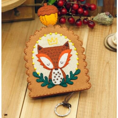 Key chain fox felt diy craft felt fabric Handmade Non-woven Multicapacity Process for Home Ornament Felt Material DIY Package