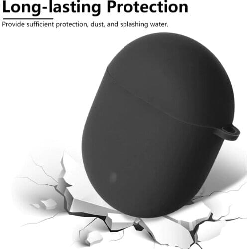 For Google Pixel Buds 2 Case With Carabiner Keychain Hook Silicone Protective Cover Box Bag Bluetooth Headset Case Drop Proof